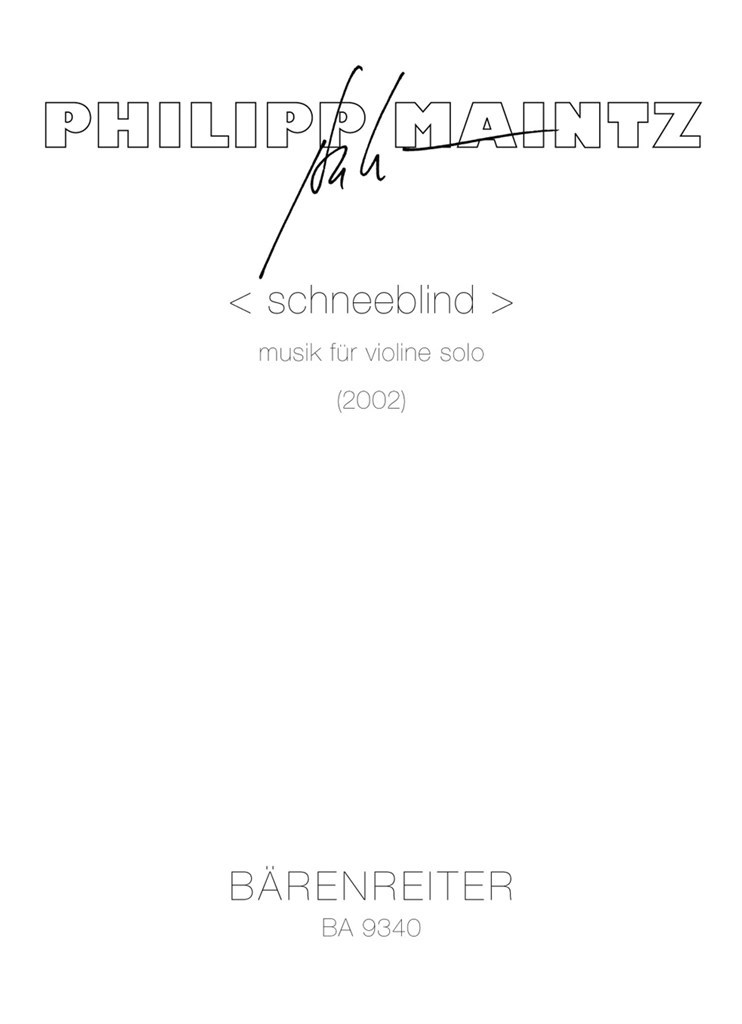 Schneeblind musik fur violine solo