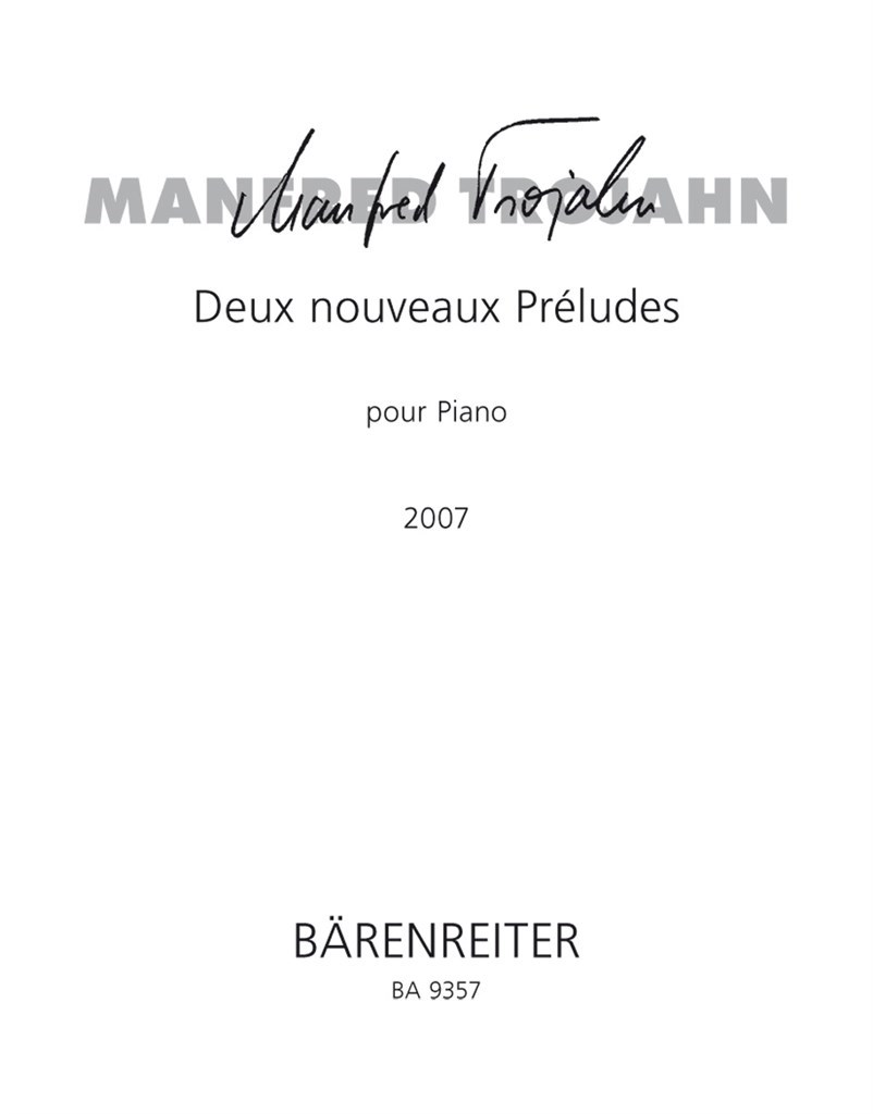 Deux nouveaux Preludes pour Piano