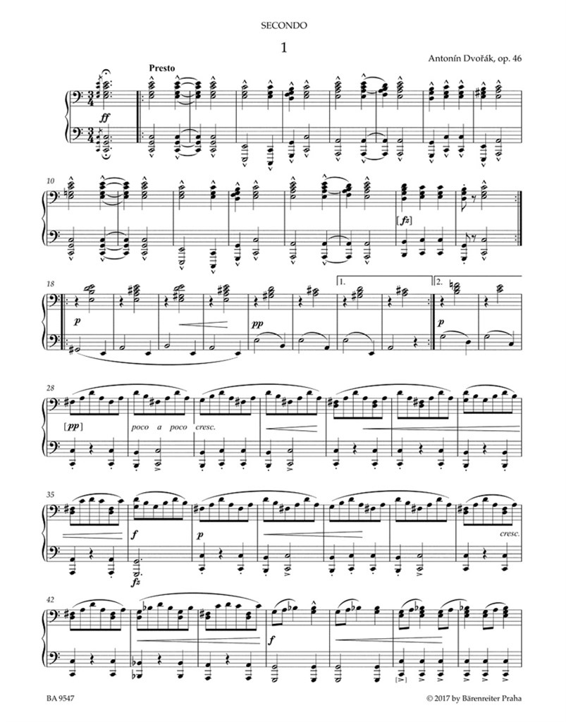 Slovanské Tance For Piano Four Hands Op. 46