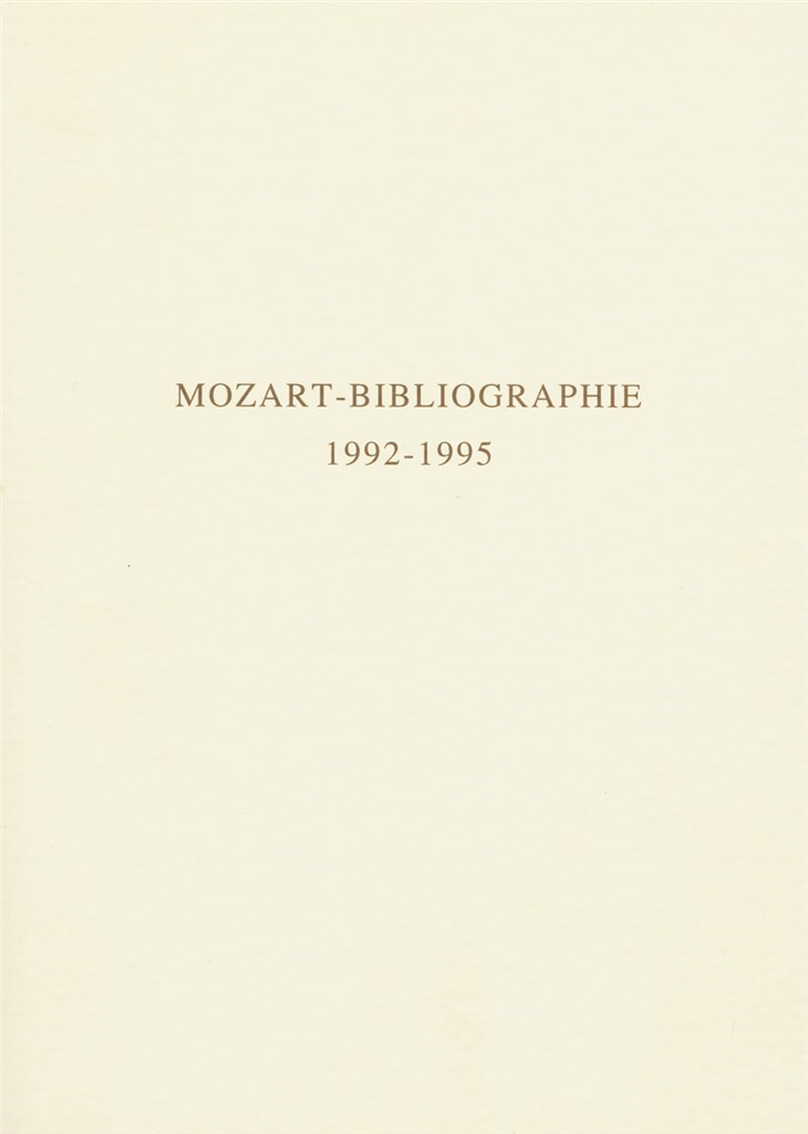 Mozart-Bibliographie. 1992-1995