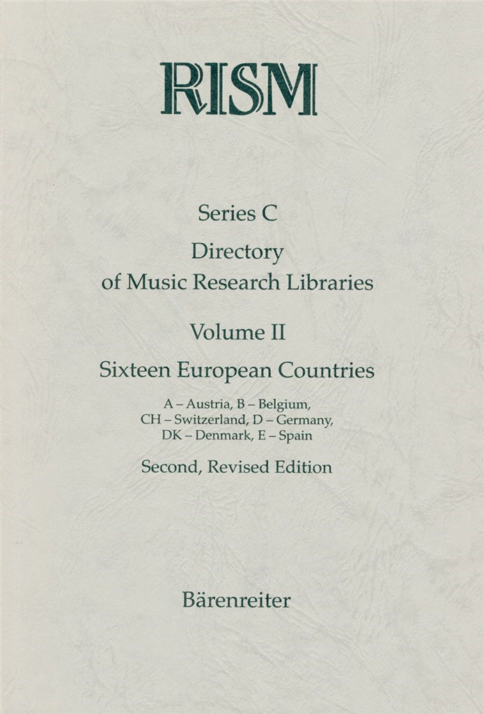 Int Quellenlexikon der Musik (RISM) Serie C. Bd 2