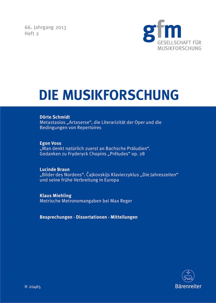 Die Musikforschung, Heft 2/2013