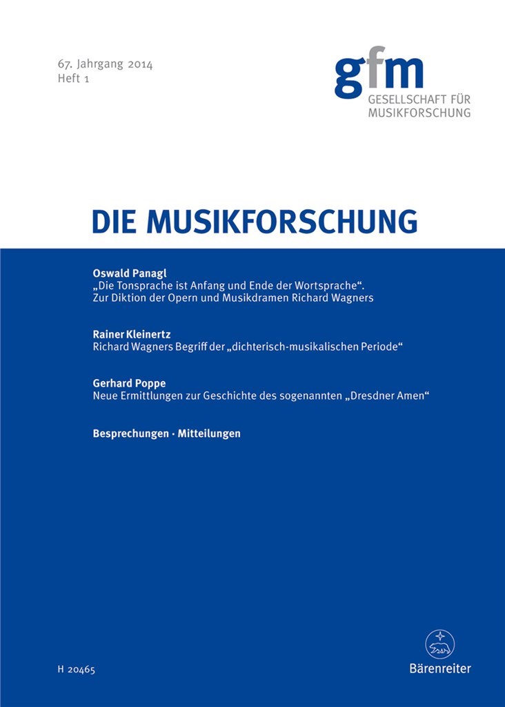 Die Musikforschung, Heft 1/2014
