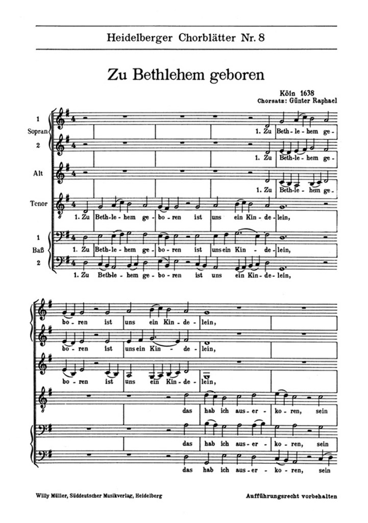 Heidelberger Chorblatter Nr. 8