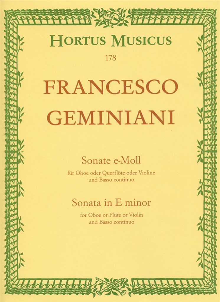 Sonate for Oboe und Basso continuo e-Moll