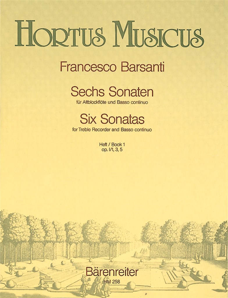 Sechs Sonaten fur Blockflote & Basso continuo,Bd 1