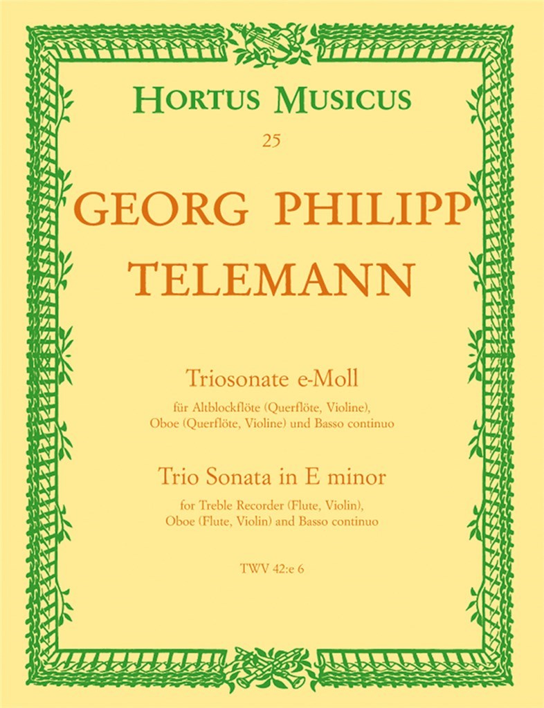 Trio Sonata E Min Trec Ob Bc