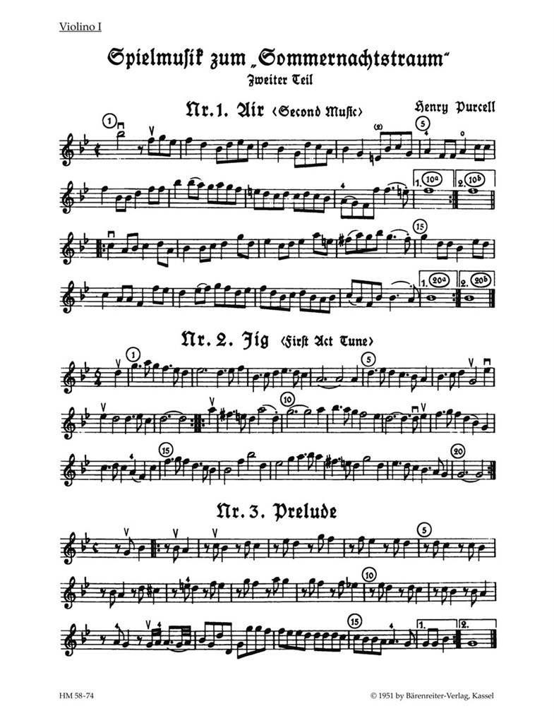 Spielmusik zum Sommernachtstraum. Bd 2 (Nr. 1 -9)