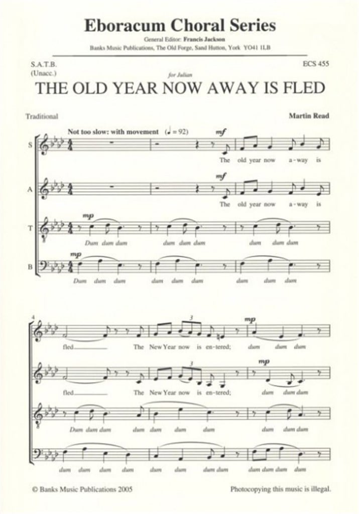 The Old Year Now Away Is Fled