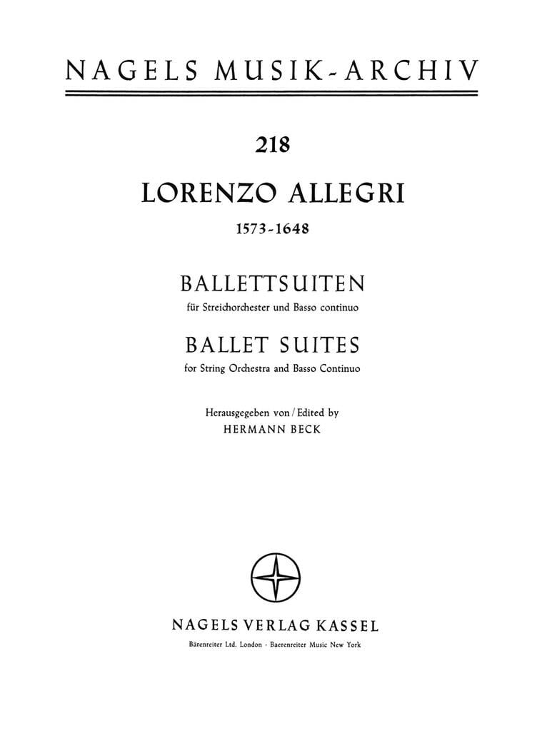 Ballettsuiten fur Streicher und BC