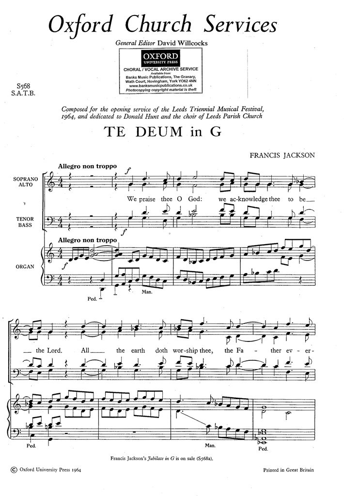 Te Deum In G