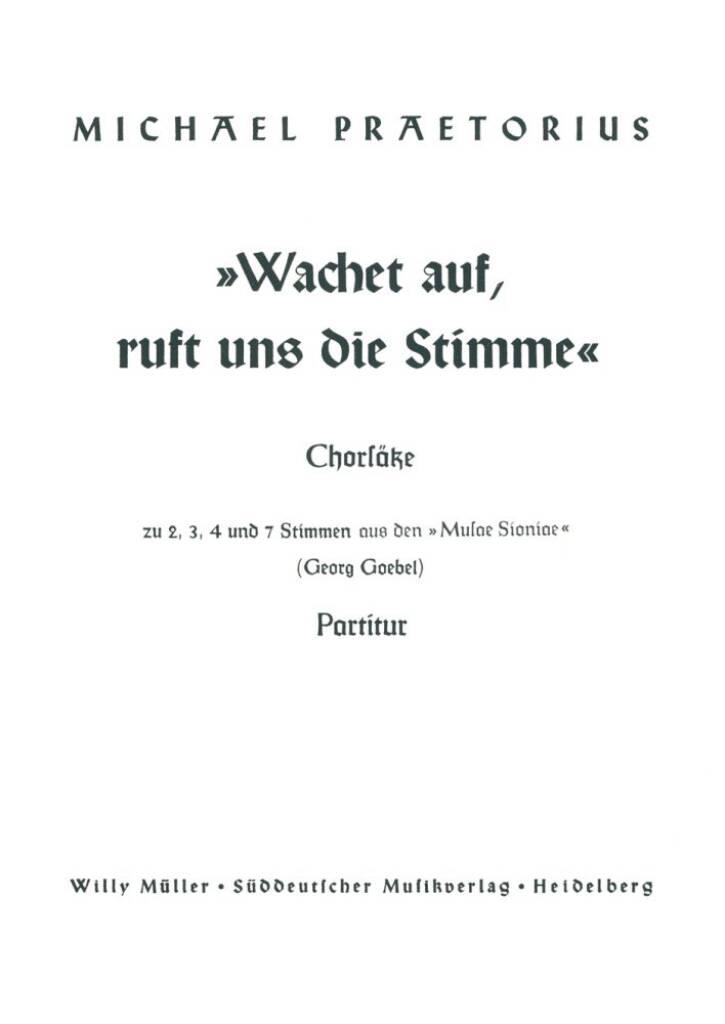 Wachet auf, ruft uns die Stimme
