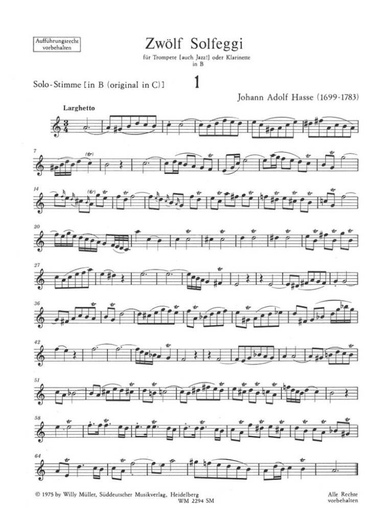 Zwölf Solfeggi, Heft 1 (Nr. 1 -6)