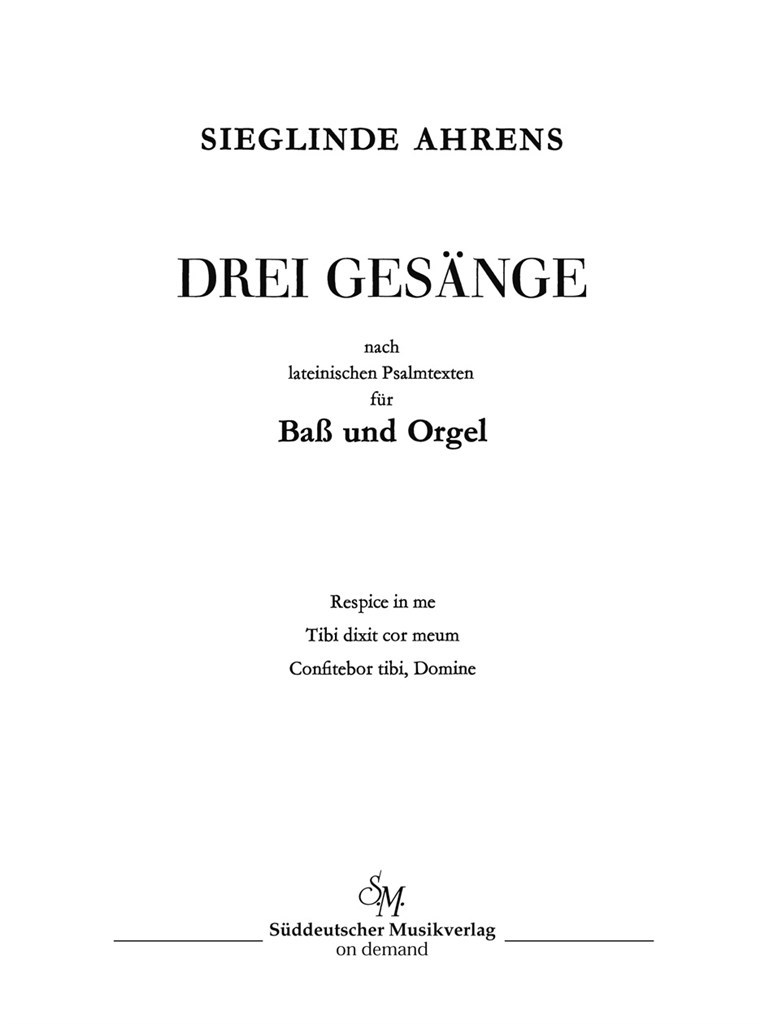 Drei Gesange nach lateinischen Psalmtexten (1963)