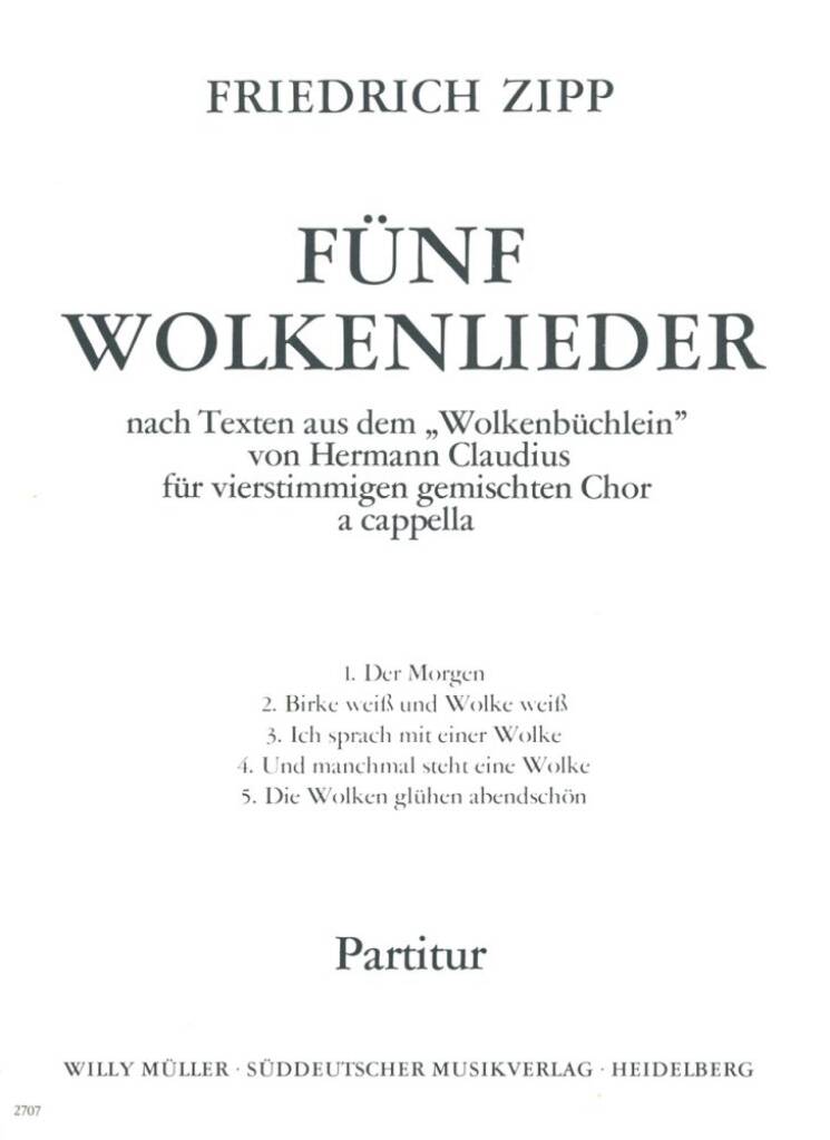 5 Wolkenlieder nach Texten von H. Claudius [1976]