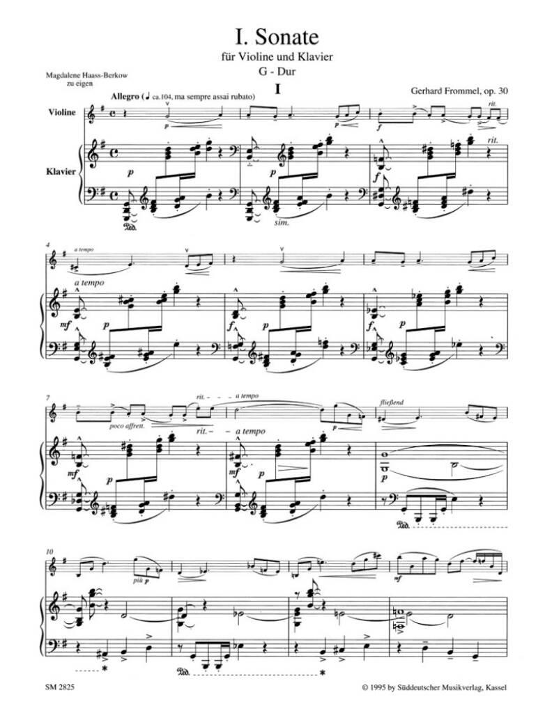 1. Sonate fur Violine und Klavier (1947)