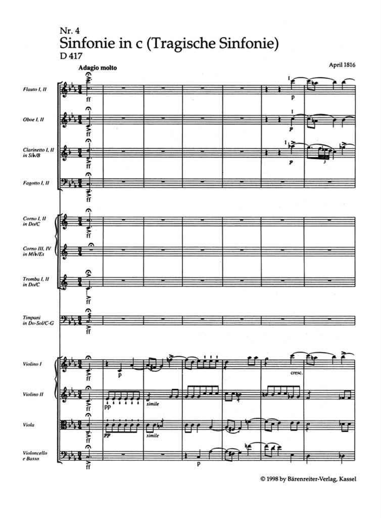 Symphony No. 4 c minor D 417 'Tragic'