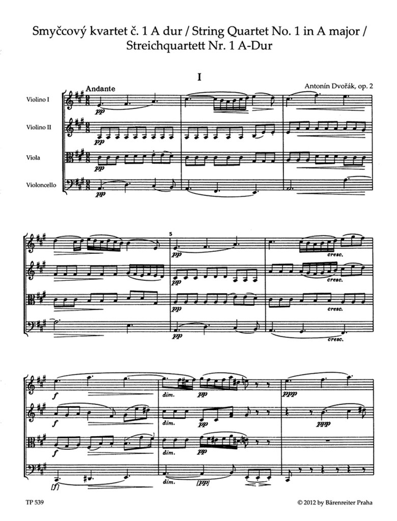 Streichquartet 1 A Opus 2