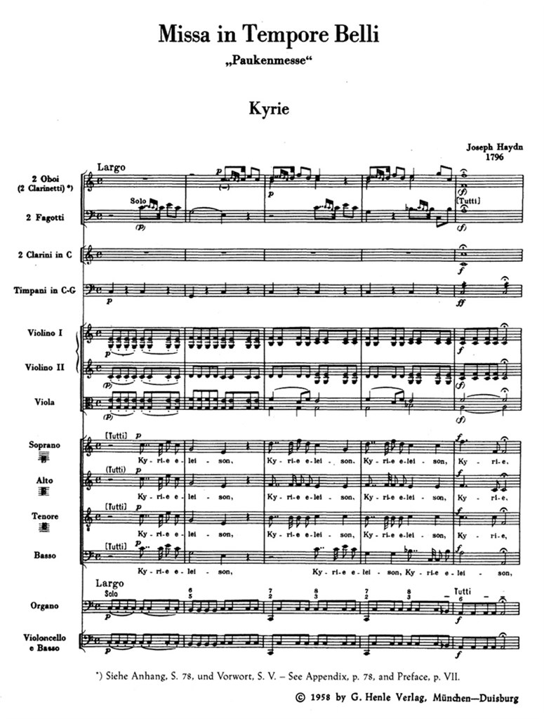 Timpani Mass Study score