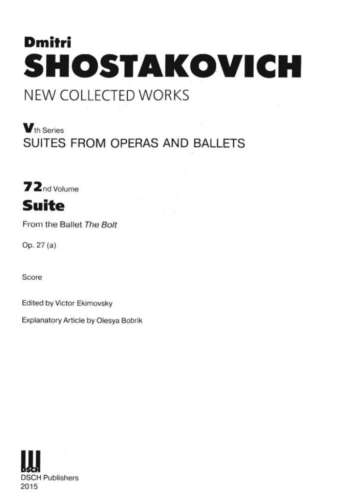 Suite From The Ballet The Bolt