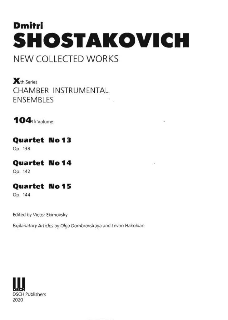 Quartets No. 13-15