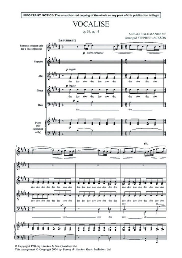 Vocalise op. 34, No. 14