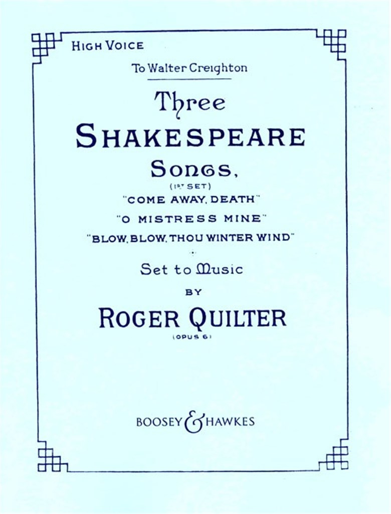 3 Shakespeare Songs Opus 6