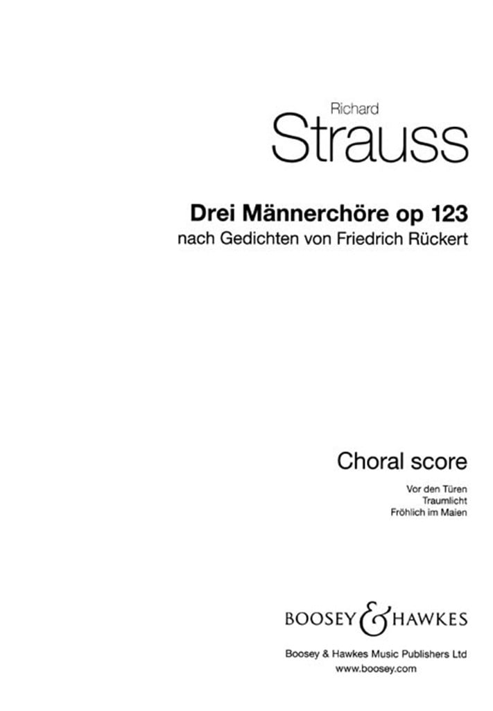 Drei Männerchöre (Three Male Choruses)Op. AV 123