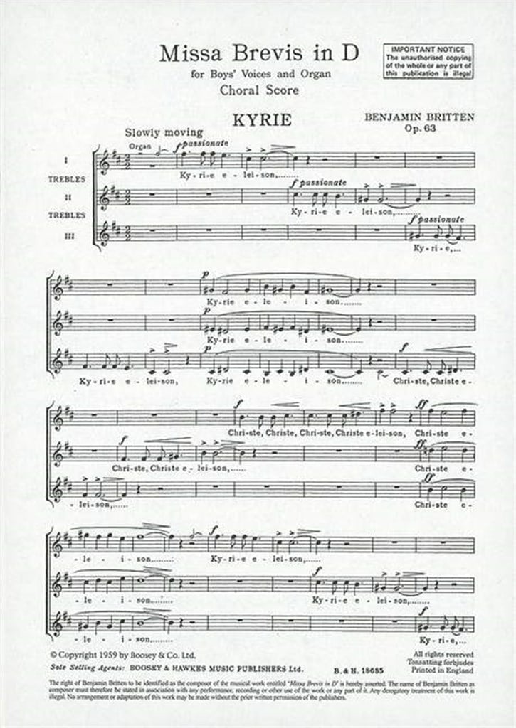 Missa Brevis in D op. 63