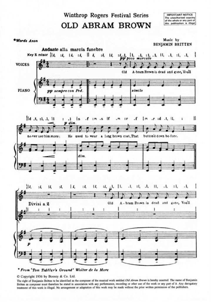 Friday Afternoons op. 7/12