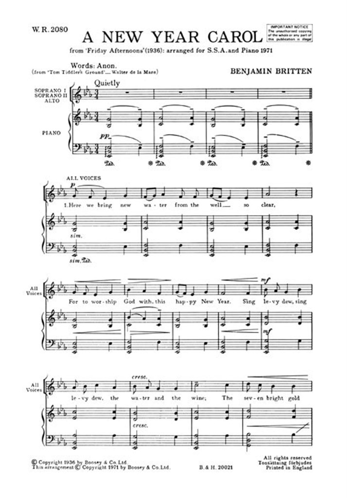Friday Afternoons op. 7/5