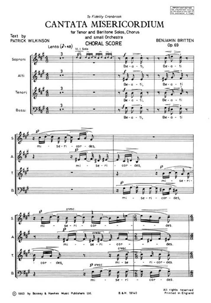 Cantata Misericordium op. 69