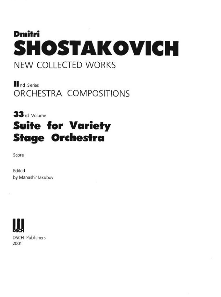 Suite for Variety Stage Orchestra in eight parts