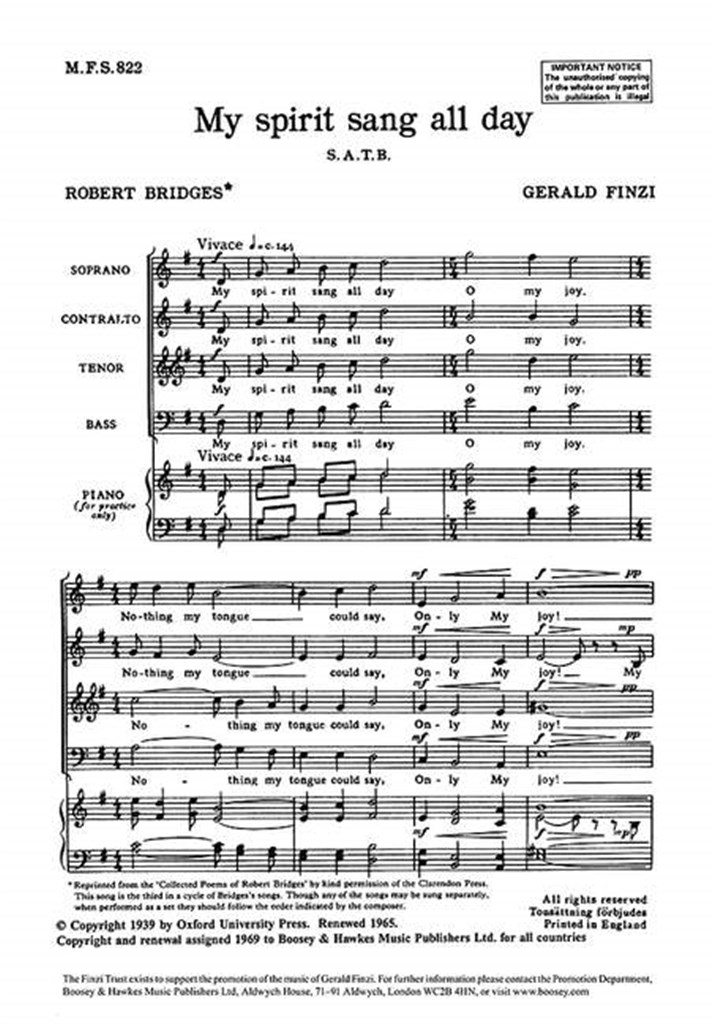 Nr. 3 My spirit sang all day op. 17/3