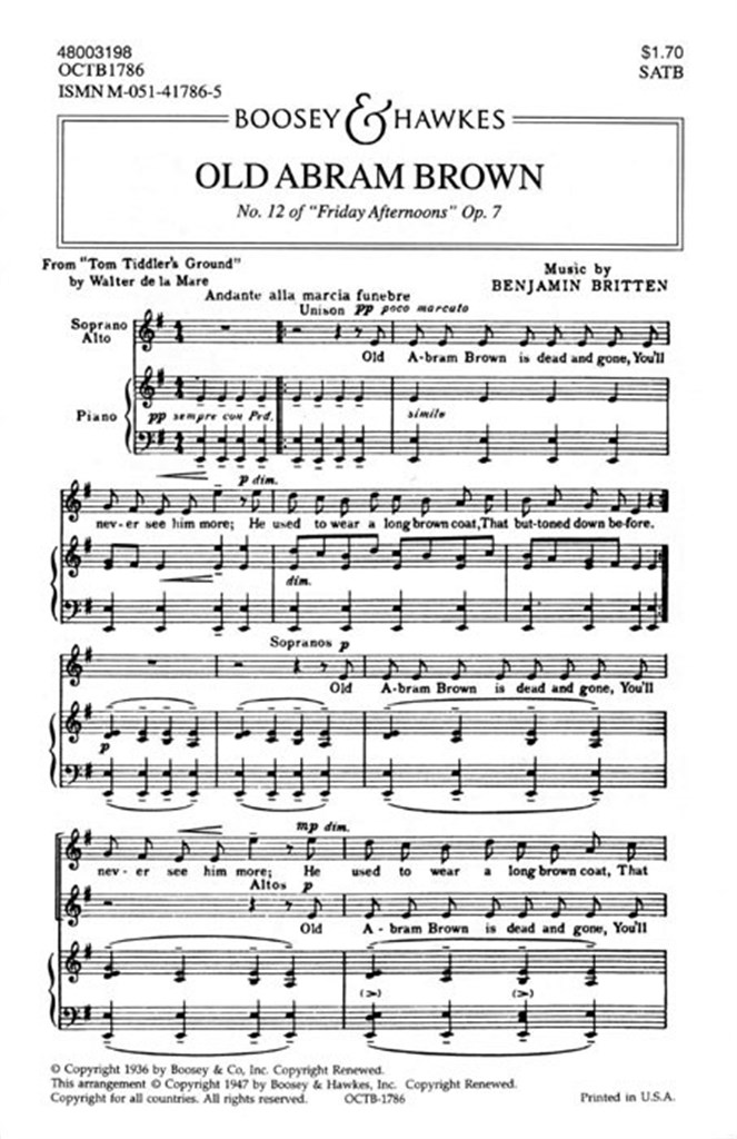 Friday Afternoons op. 7/12
