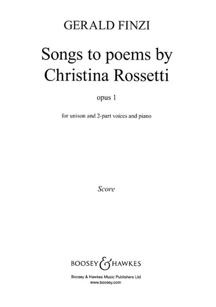 Songs To Poems Op.1 Ss
