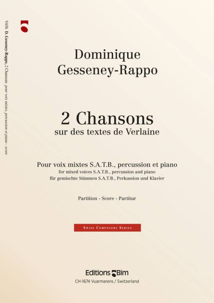 2 Chansons Sur Des Poèmes De Verlaine