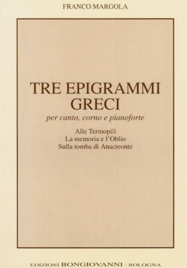 Tre Epigrammi Greci