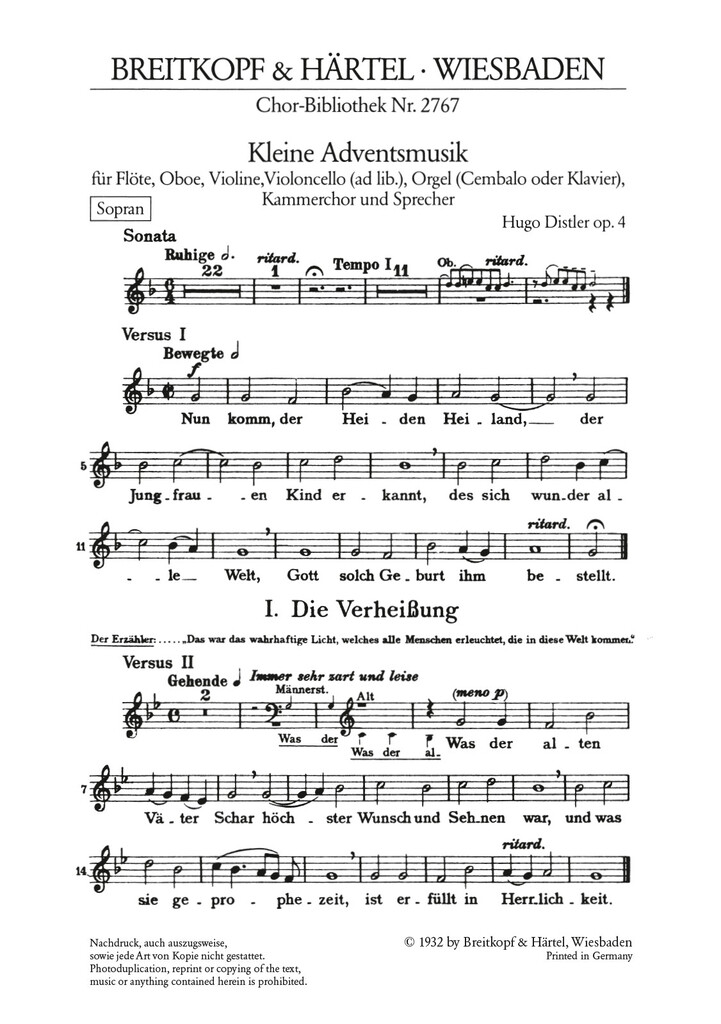 Kleine Adventsmusik op. 4