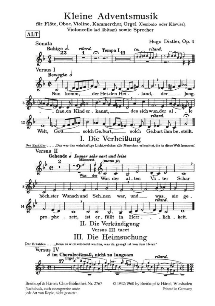 Kleine Adventsmusik op. 4