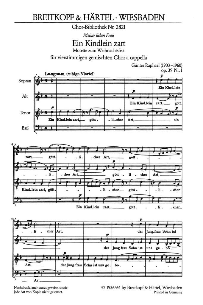 Ein Kindlein zart op. 39/1
