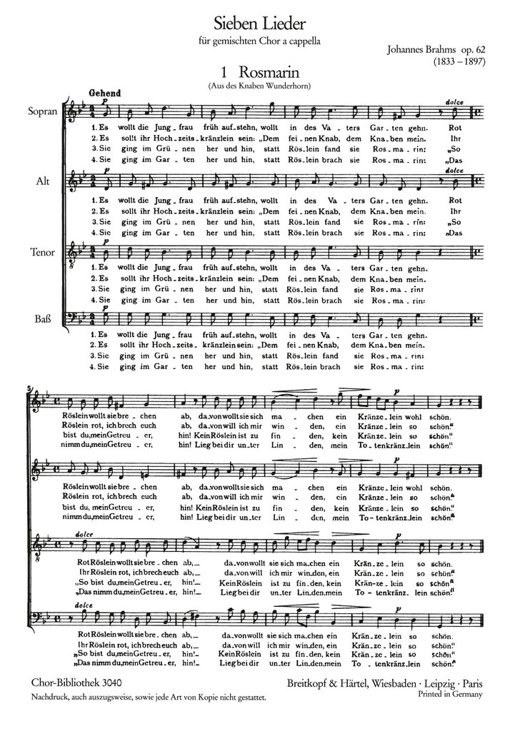 Sieben Lieder op. 62