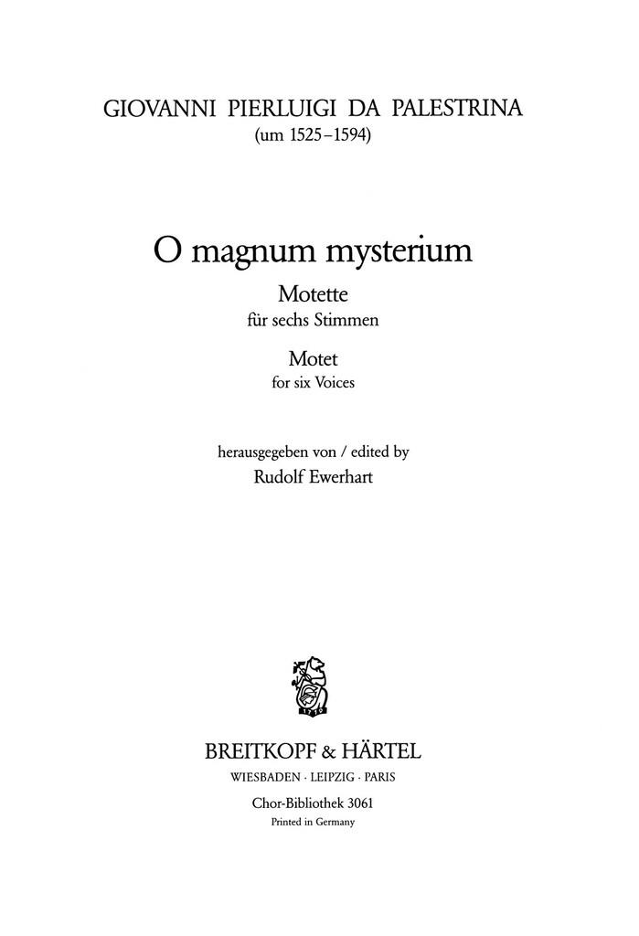 O magnum mysterium