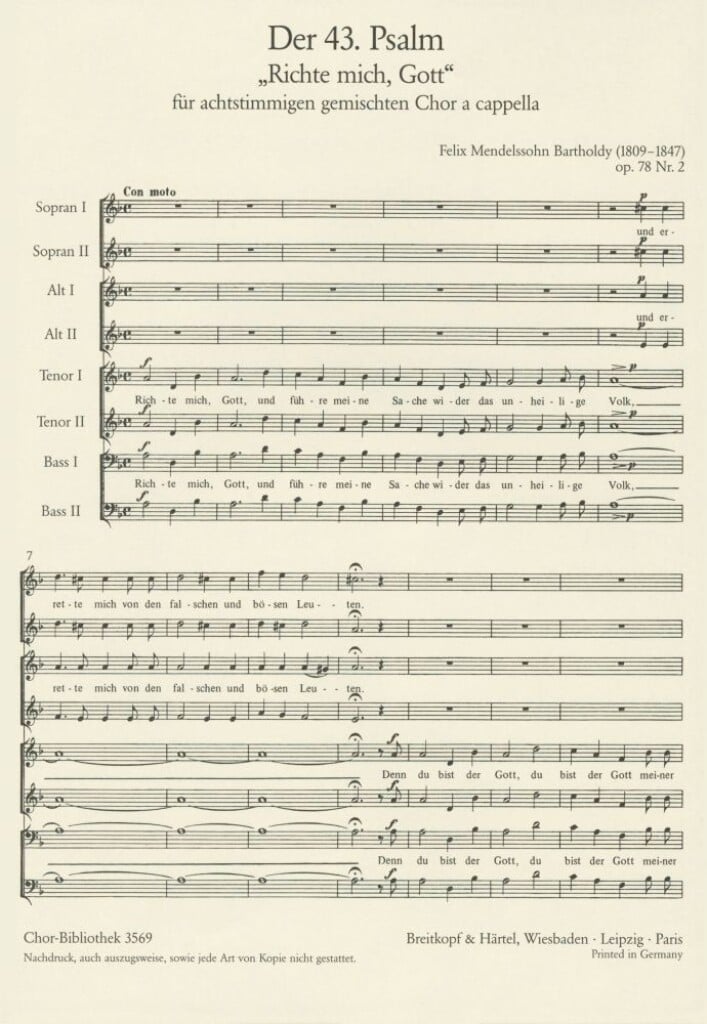 43. Psalm Richte mich op. 78