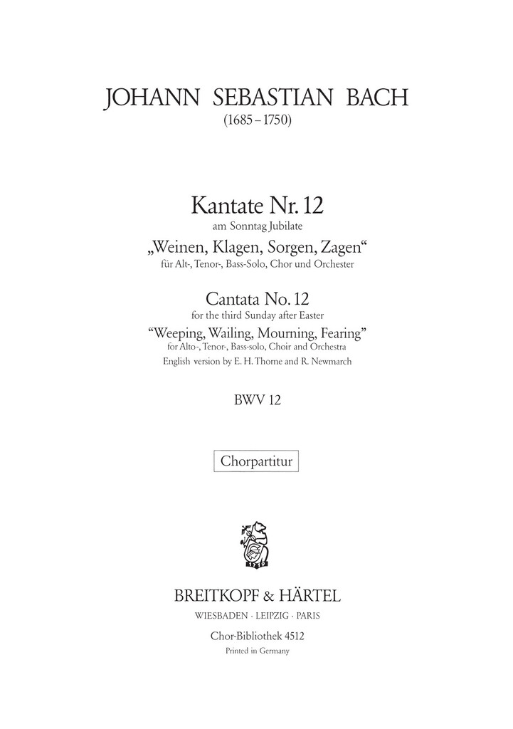 Kantate 12 Weinen, Klagen
