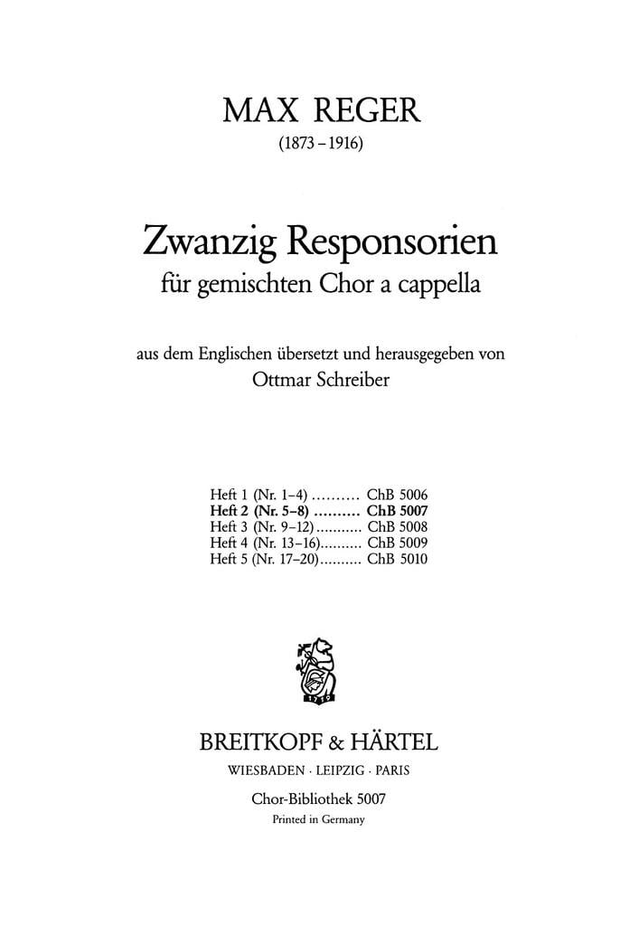 Zwanzig Responsorien, Heft 2