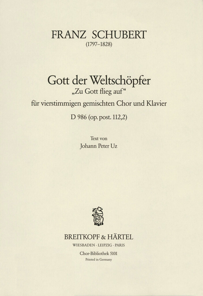 Gott, der Weltschöpfer D 986