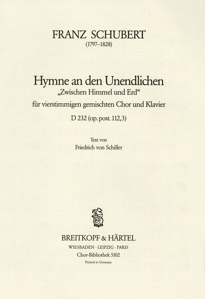Hymne an den Unendlichen D 232