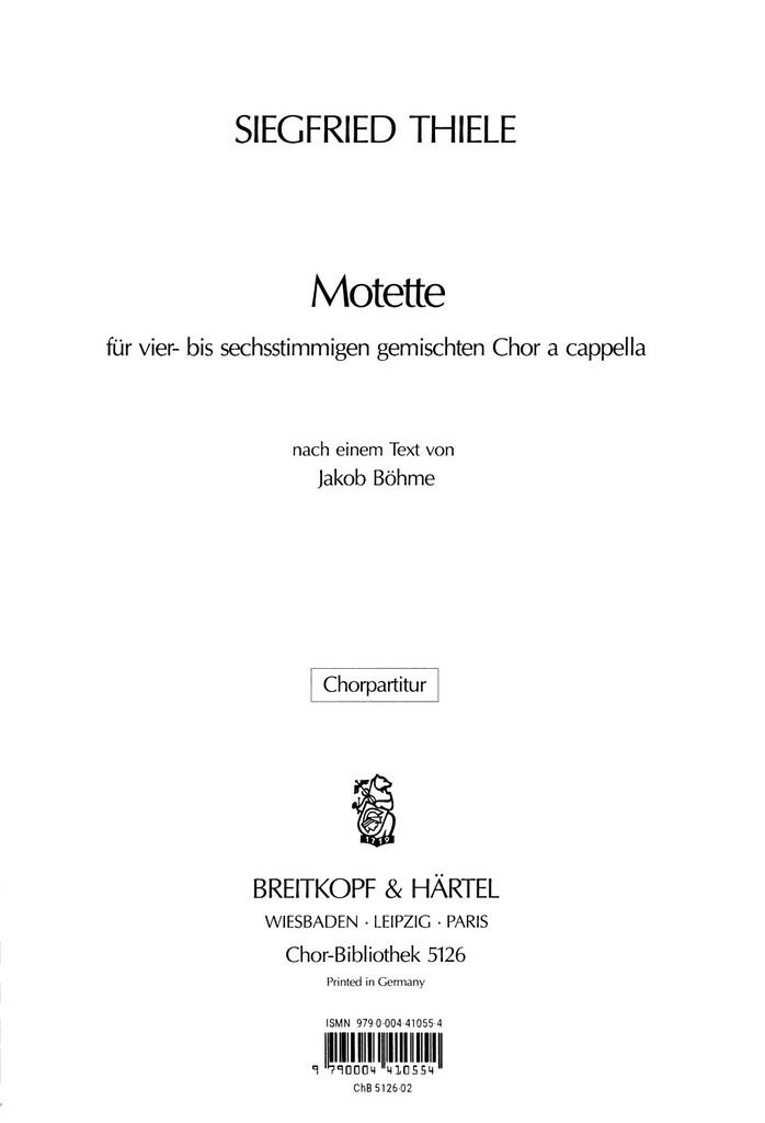 Motette nach Texten von Böhme