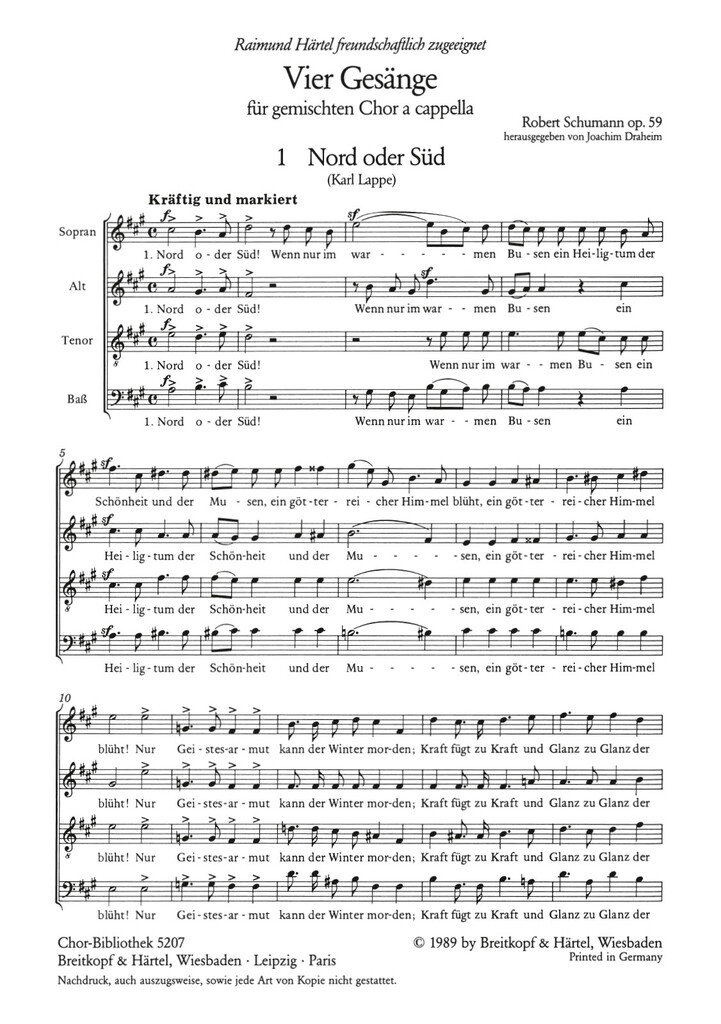 Vier Gesänge op. 59